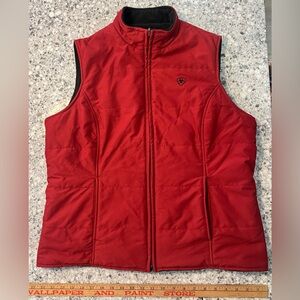 Ariat Reversible Vest | Outdoor-Ready Puffer & Fleece Red/Black | Women's L EUC